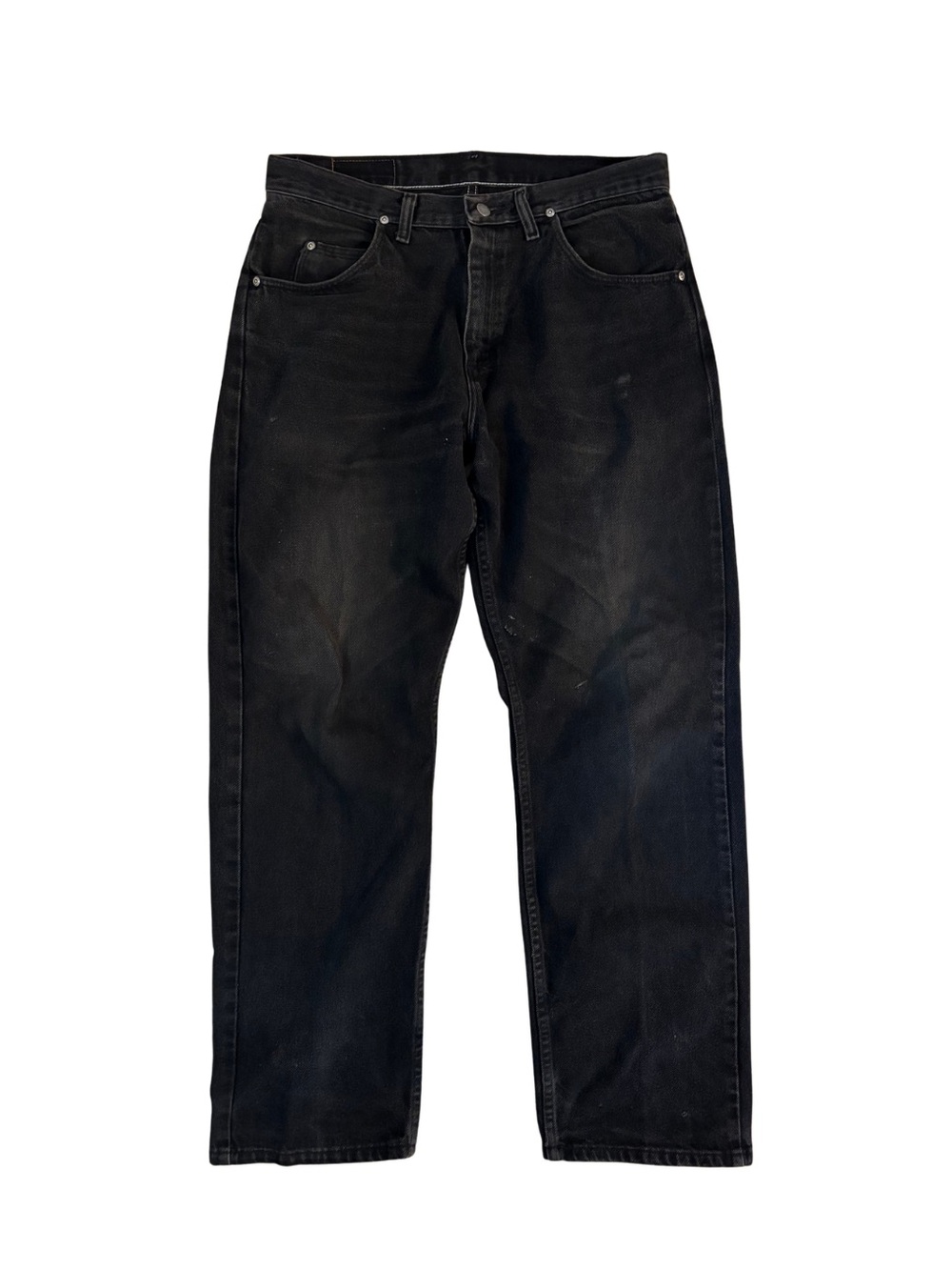 Wrangler Smoke Black Denim Jeans - Classic Straight Fit